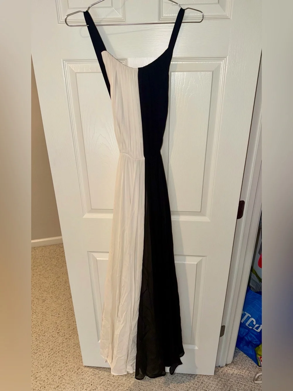 Milly Black and Cream Contrast Evening Dress - Picture 7 of 12
